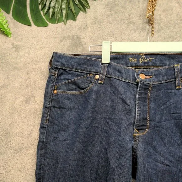 The Flirt Women Jeans Mid Rise Bootcut Leg Blue Dark Wash W:38 L:30 - Picture 3 of 16